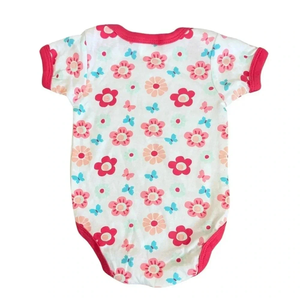 Baby Girls’ Bodysuits and Shorts Bundle, Size 0-3M 100% Cotton Set